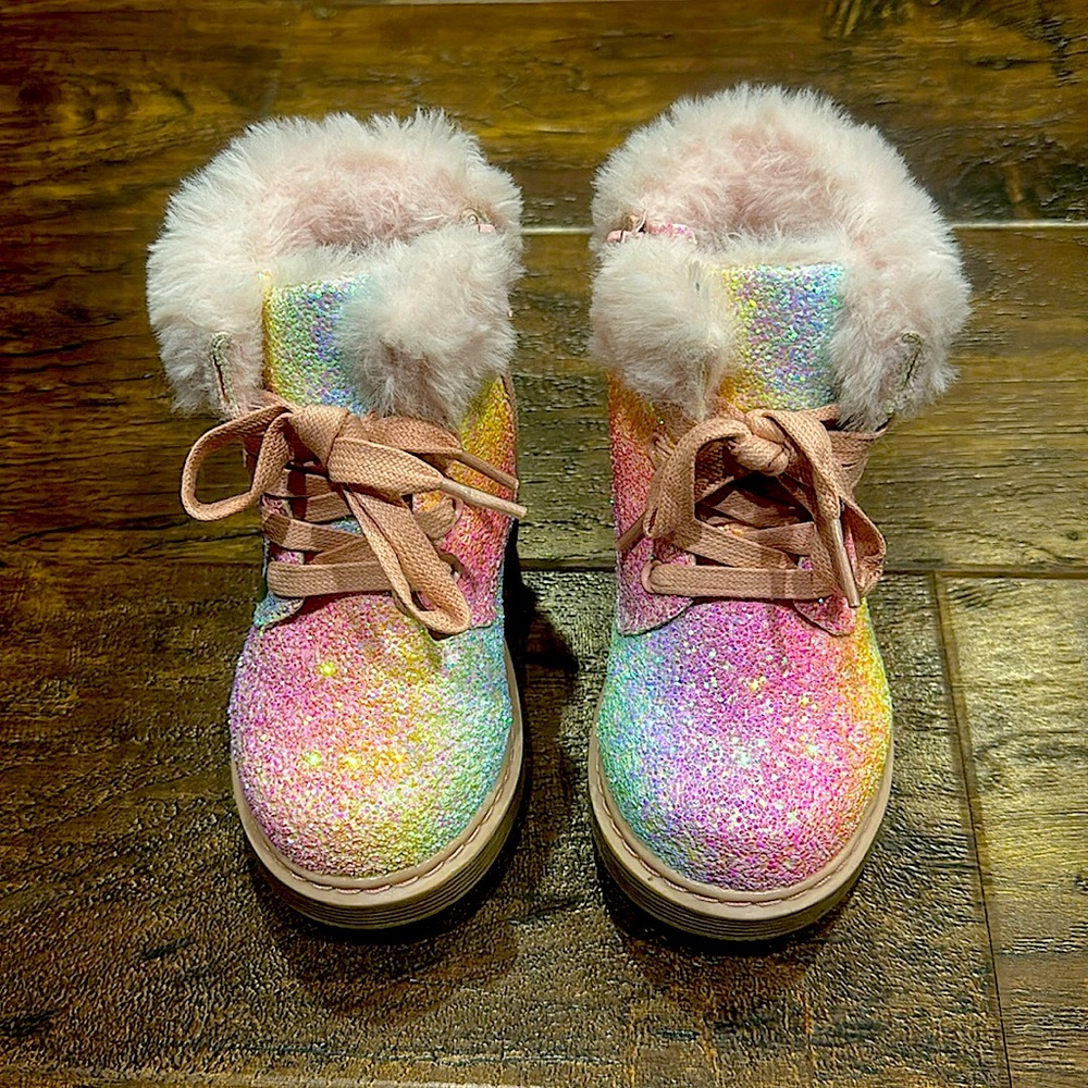 Pastel Rainbow Glitter Boots
